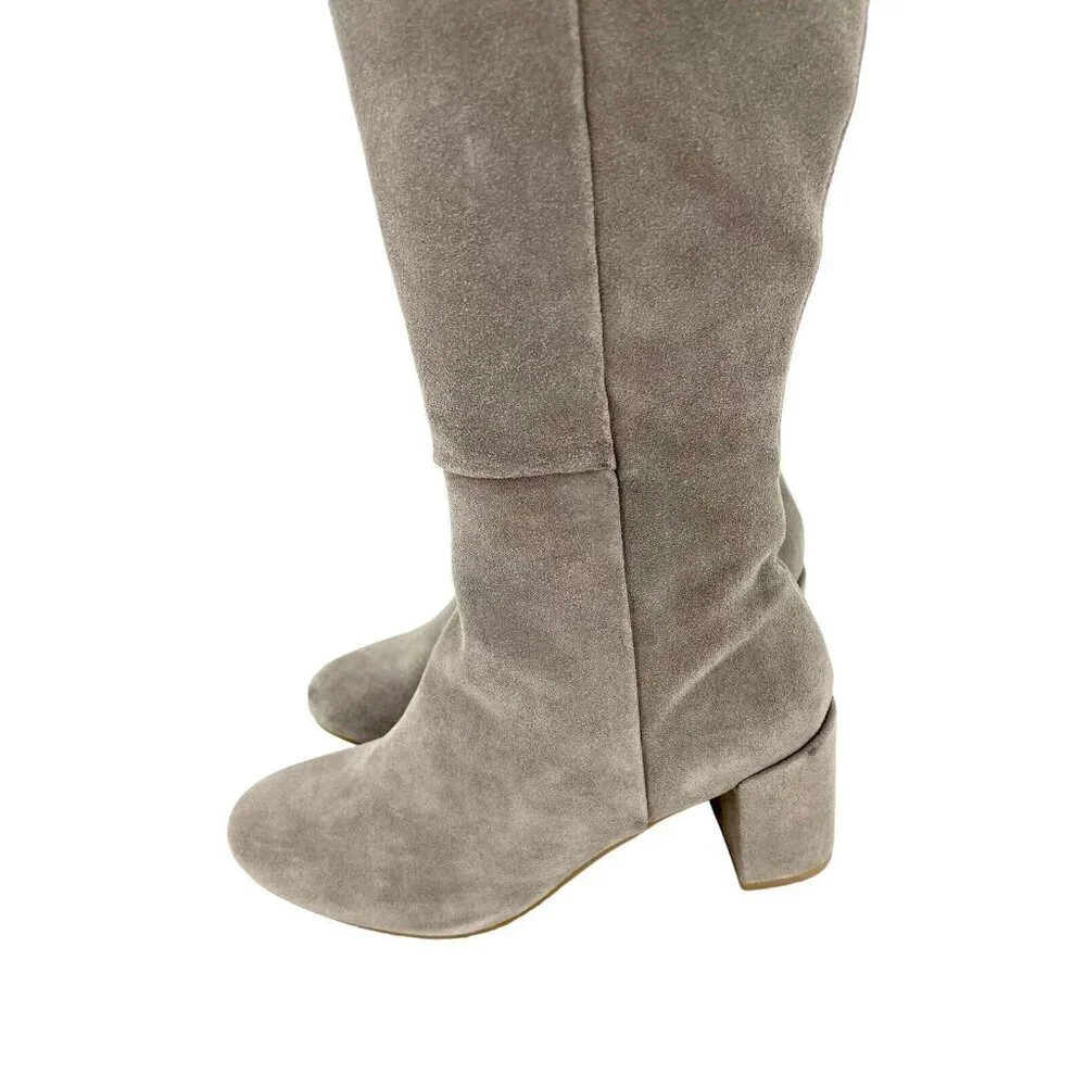 Taryn Rose Boots Catherine Gray Suede Leather Over The Knee SZ 5.5 New $375